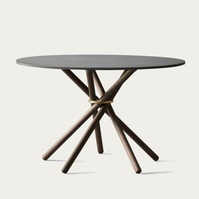 Bombinate.com Dark Concrete/Dark Oak Hector 120 Dining Table