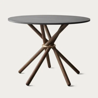 Bombinate.com Dark Concrete/Dark Oak Hector 105 Dining Table