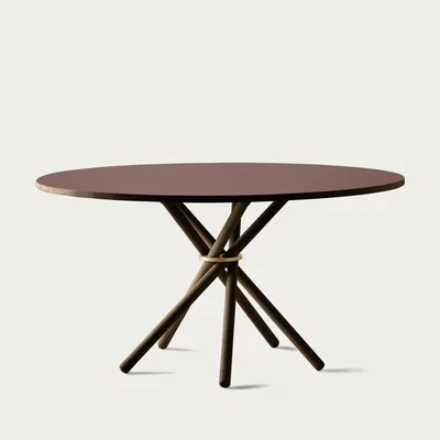 Bombinate.com Burgundy Linoleum/Dark Oak Hector 140 Dining Table
