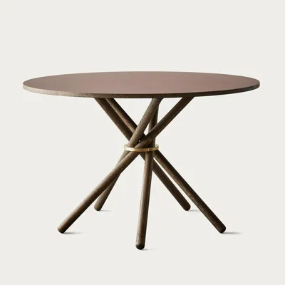 Bombinate.com Burgundy Linoleum/Dark Oak Hector 120 Dining Table