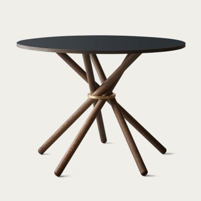 Bombinate.com Nero Linoleum/Dark Oak Hector 105 Dining Table