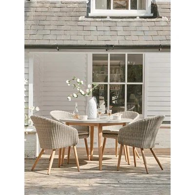 Cox and Cox NEW Indoor Outdoor Concrete Topped Dining Table - Round