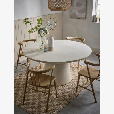 Cox and Cox Round Travertine Dining Table