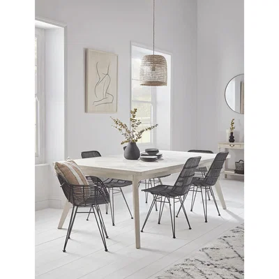 Cox and Cox NEW Limewashed Parquet Dining Table