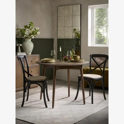 Cox and Cox Reina Round Dining Table - Dark Oak