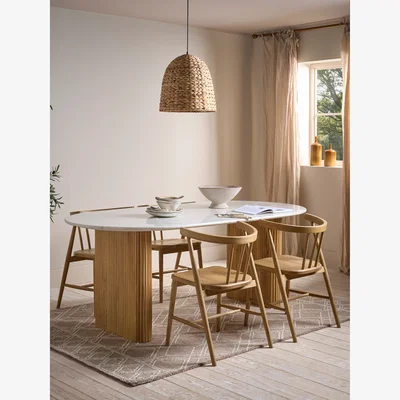 Cox and Cox Maeva Fluted Oval Dining Table - 6 Seater