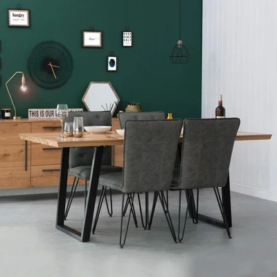 Chiltern Oak Furniture Valentino Industrial Oak 1.4m Fixed Top Dining Table