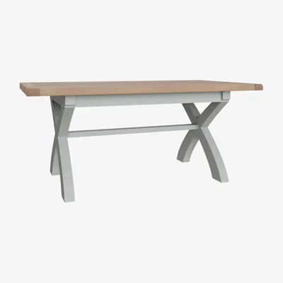 Chiltern Oak Furniture Suffolk Grey Painted Oak 1.8m Fixed Top Dining Table