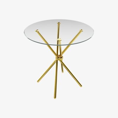 Cuckooland LPD Casa Clear Top / Gold Legs Dining Table