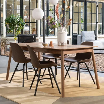 Cuckooland Zuiver Glimps Extending Dining Table in Walnut Veneer - Medium