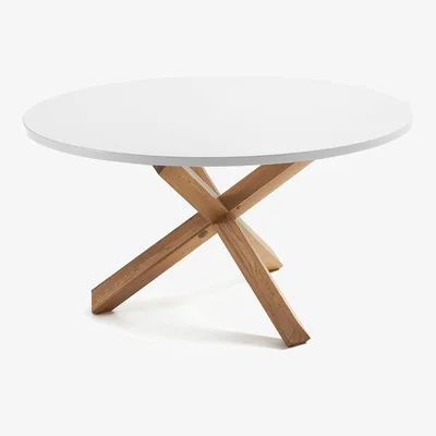 Cuckooland Nori Round Dining Table in White & Oak - 135cm