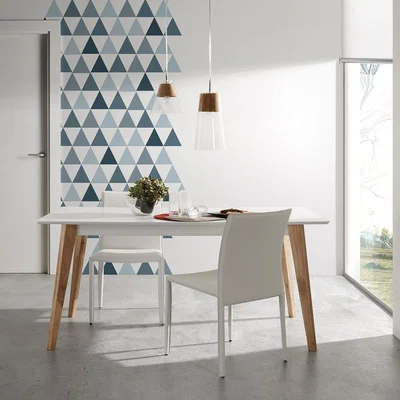 Cuckooland Meety Modern Dining Table in White & Oak - SECONDS CLEARANCE STOCK