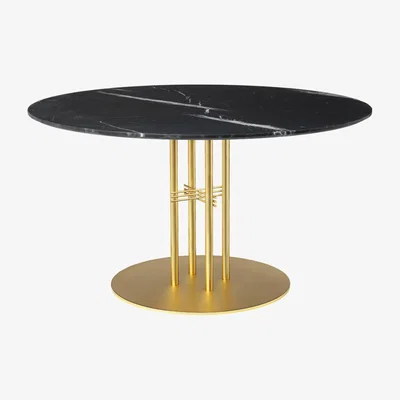 The Conran Shop TS Column Table Marble Top & Brass Base Large