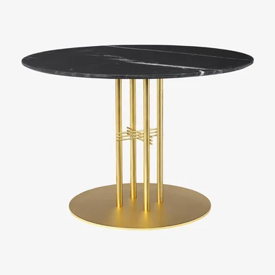 The Conran Shop TS Column Table Marble Top & Brass Base Medium