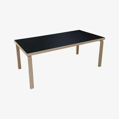 The Conran Shop 83 Aalto Dining Table 182X91cm Birch & Black Linoleum