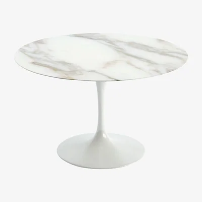 The Conran Shop Tulip Dining Table in Calacatta Marble & White 120cm