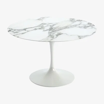 The Conran Shop Ex-Display Tulip Dining Table in Arabescato Marble & White 120cm