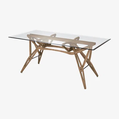 The Conran Shop Reale Dining Table Canaletto Walnut Dyed Oak & Glass Top