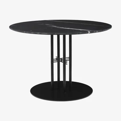 The Conran Shop TS Column Table Marble Top & Black Base Medium