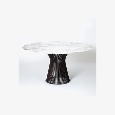 The Conran Shop Platner High Table in Arabescato Marble & Metallic Bronze