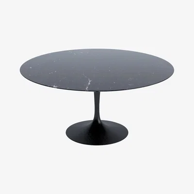 The Conran Shop Tulip Dining Table Nero Marquina Marble & Black Base 137cm