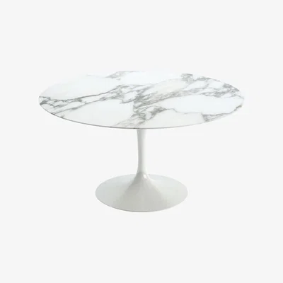The Conran Shop Tulip Dining Table Arabescato Marble & White Base 137cm