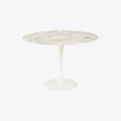 The Conran Shop Tulip Dining Table Arabescato Marble & White Base 107cm