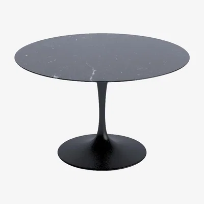 The Conran Shop Tulip Dining Table in Nero Marquina Marble & Black 120cm