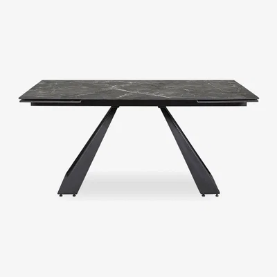 Cult Furniture Malton 6-10 Seat Extendable Dining Table, Black Sintered Stone