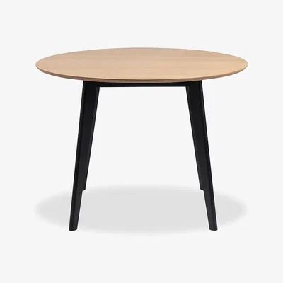 Cult Furniture £20 Off Roxby 4 Seat Round Wooden Dining Table, Oak & Black