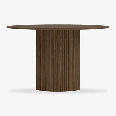 Cult Furniture Mika 4 Seat Round Dining Table, Walnut