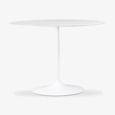 Cult Furniture Isla 4 Seat Round Dining Table, White Ceramic