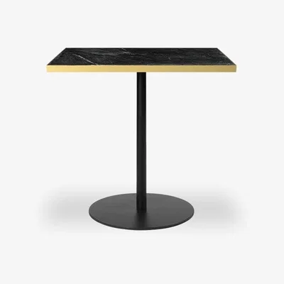 Cult Furniture Carnaby Square Table, Black Marble & Black Size: 80cm