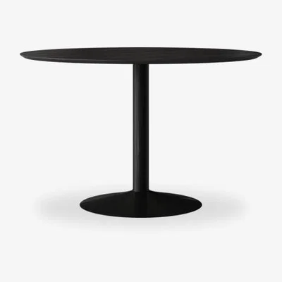 Cult Furniture £30  Off  Ibiza 4 Seat Round Dining Table, Black Marble Effect