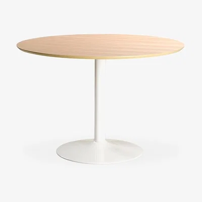 Cult Furniture Ibiza 4 Seat Round Dining Table, Oak & White