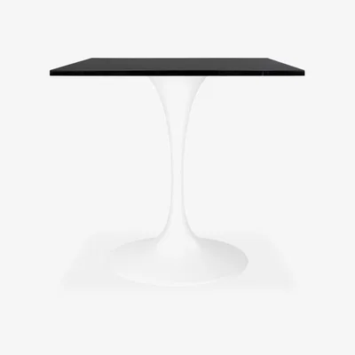 Cult Furniture Fulham Square Dining Table, Black Marble & White Size: 80cm