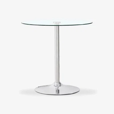 Cult Furniture Ida 2 Seat Round Dining Table, Glass & Chrome