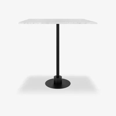 Cult Furniture Harrow Square Bar Table, White Marble & Black Size: 80cm