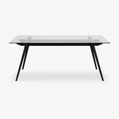 Cult Furniture Monti 6 Seat Dining Table, Glass & Black