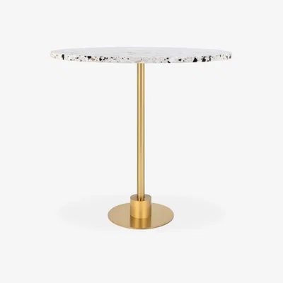 Cult Furniture Harrow Bar Table, Terrazzo & Brass Size: 70cm