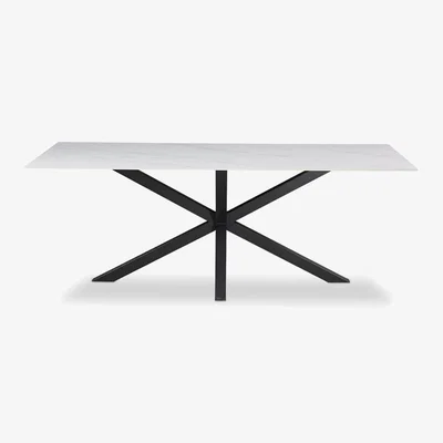 Cult Furniture Sawyer 8 Seat Dining Table, White Ceramic