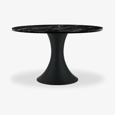Cult Furniture Hudson 4 Seat Dining Table, Black Marble & Black