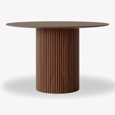 Cult Furniture Marcel 4 Seat Round Dining Table, Walnut