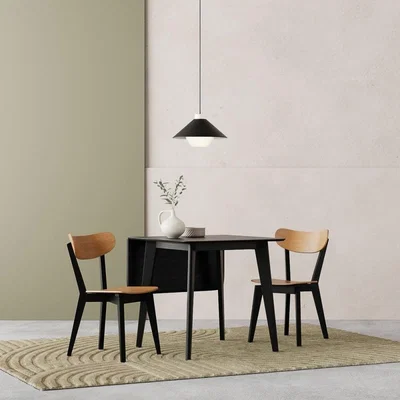 Cult Furniture £90 Off Roxby 2 Chairs Dining Set, Oak & Black