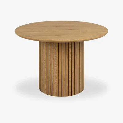 Cult Furniture £40  Off  Yale Round 4 Seat Dining Table, Oak Effect