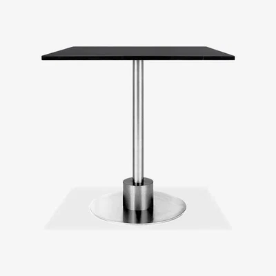 Cult Furniture Harrow Square Dining Table, Black Marble & Stainless Steel Size: 70cm