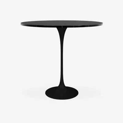 Cult Furniture Fulham Bar Table, Black Marble & Black Size: 80cm