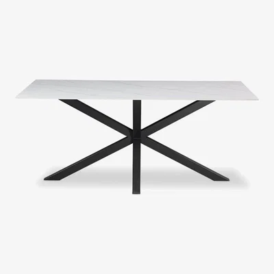 Cult Furniture Sawyer 6 Seat Dining Table, White Ceramic