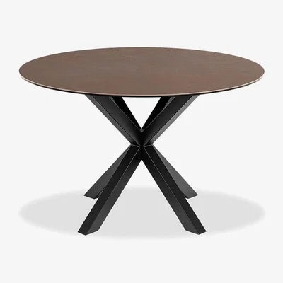 Cult Furniture £110  Off  Heaven 4 Seat Round Dining Table, Rustic Brown Ceramic
