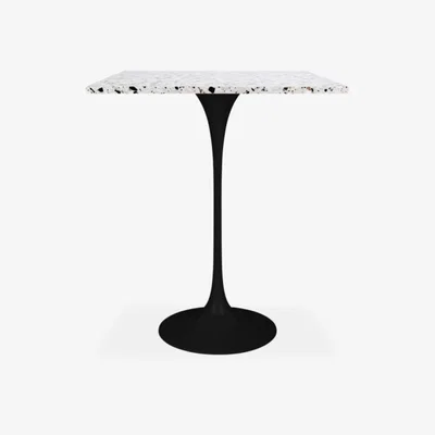 Cult Furniture Fulham Square Bar Table, Terrazzo & Black Size: 70cm